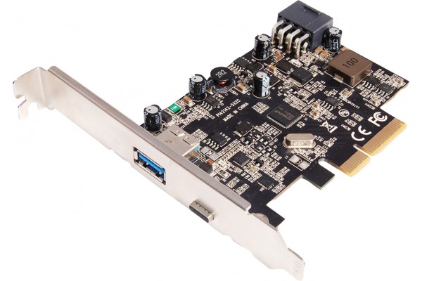 Carte PCIe 4x USB 3.1 Gen.2 - 1 USB-A +1 USB-C Power Delivery