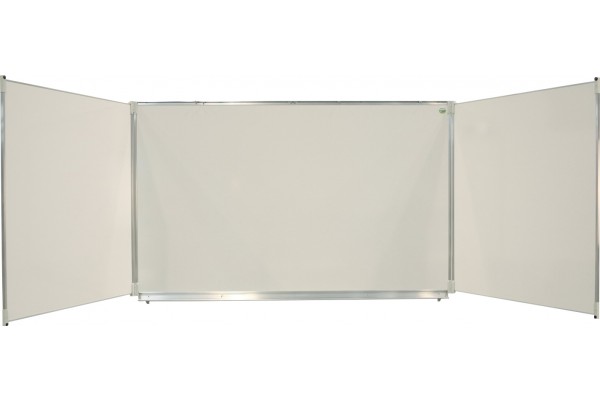 Tableau émail triptyque classic 120x200 cm blanc projection + volets feutre AG+