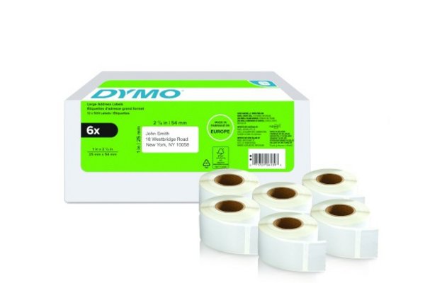 DYMO Etiquettes LabelWriter 6 x 500 étiquettes