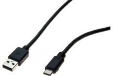 DACOMEX Sachet cordon USB 2.0 Type-A / Type-C noir - 1,0 m