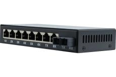Switch 8 ports 10/100 et convertisseur fibre optique 100FX SC Monomode 25Km