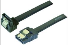 Câble sata 6GB/s coudé bas slim sécurisé (noir) - 75 cm
